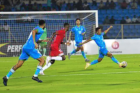 India Vs Mauritius: India's Lallianzuala Chhangte (17) dribbles during match against Mauritius